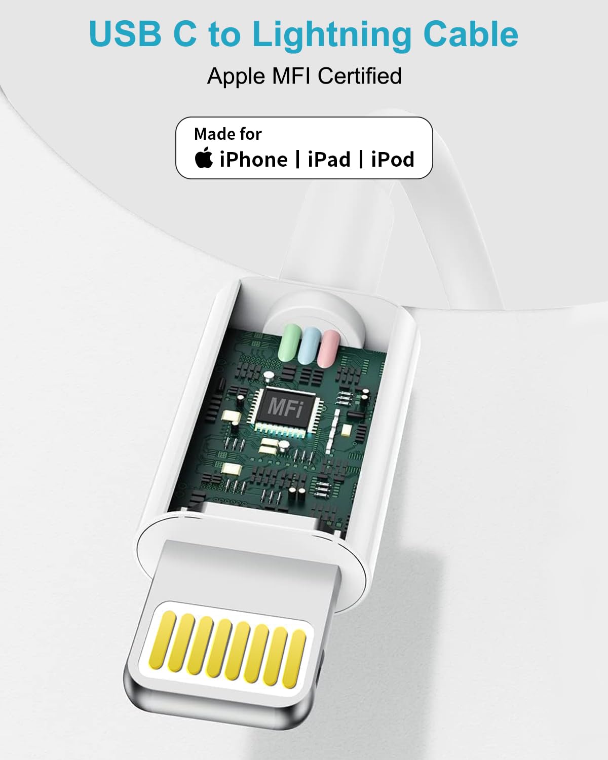 Cable iPhone USB C Cable Cargador iPhone Carga Rapida cable Tipo C iPhone Charger cable para Apple iPhone 14 Pro Max/13/12 Mini/11/XS/XR/8Plus/SE/iPad