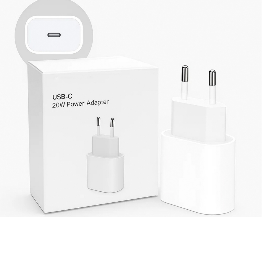 Cargador USB C PD Carga Rapida 20W Blanco | Apple, Samsung Galaxy, Google Pixel, teléfonos Android