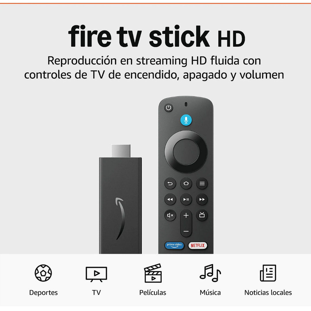 Reproductor multimedia | Amazon Fire TV Stick HD | Mando por voz Alexa, Controles de Hogar digital y reproducción en streaming HD