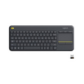 Teclado inalámbrico - Logitech K400 plus, Inalámbrico, Para PC/TV, Touchpad, Windows/Android, Personalizable, Pilas 18 meses, USB, Negro